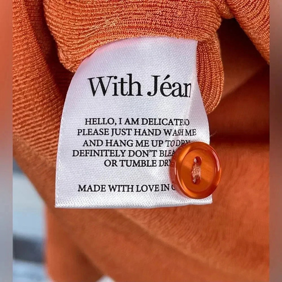 With Jean Andy Mini Dress - Maple Orange, Ruched Button-Down XS, - Picture 10 of 16